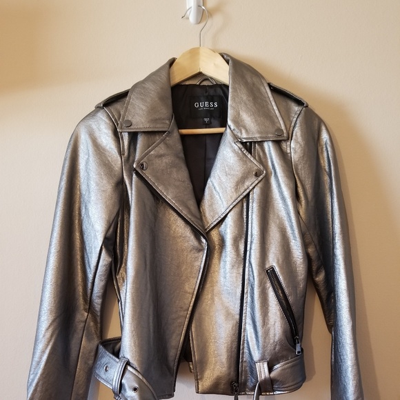 Fall Faux Leather Jacket, Motorcycle Jacket Top - Picture 7 of 7